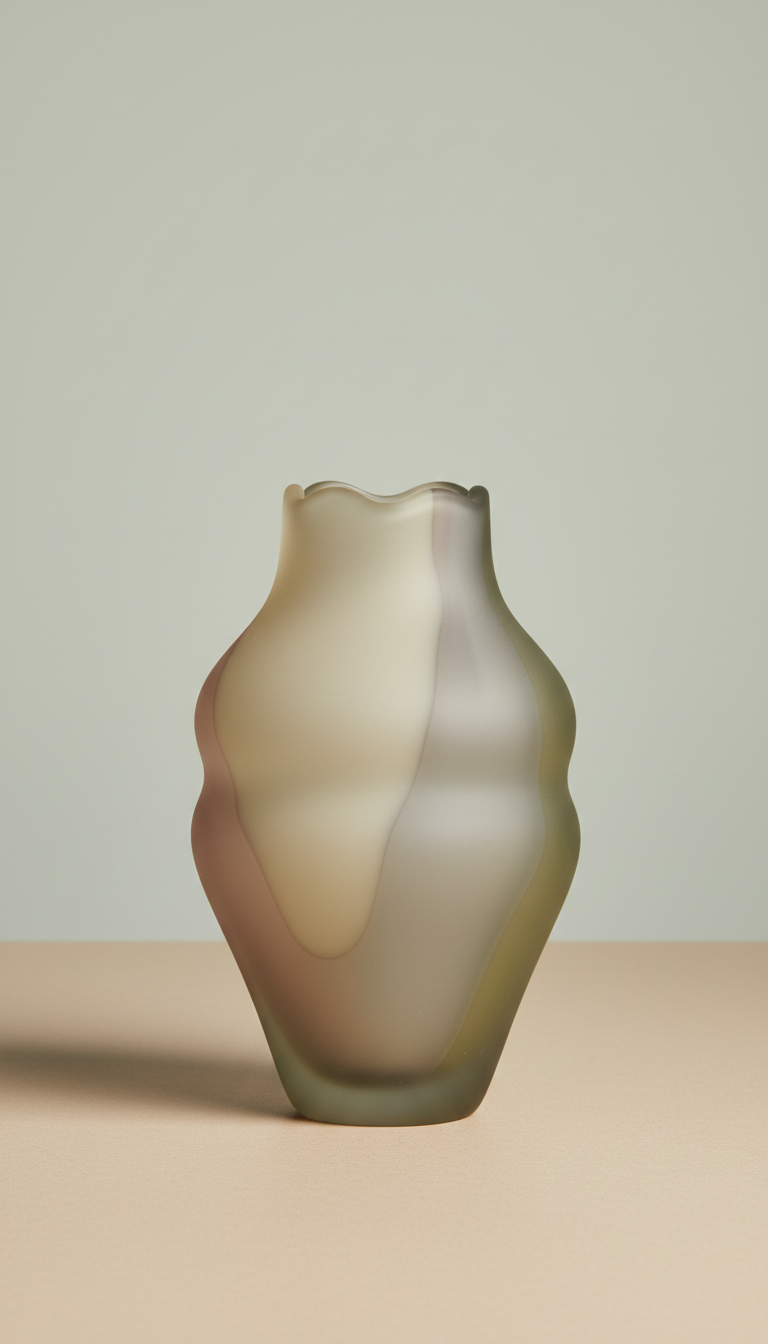 Frosted Glass Sculptural Vase